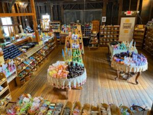 A view of Columbia State Historic Park, showcasing a store with a diverse range of products.