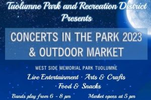 Concerts in the park 2021 featuring fire safety and prevention information.